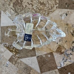Crystal Clear Industries 24% Hand Cut Lead Crystal Leaf Trinket Dish Fall Autumn